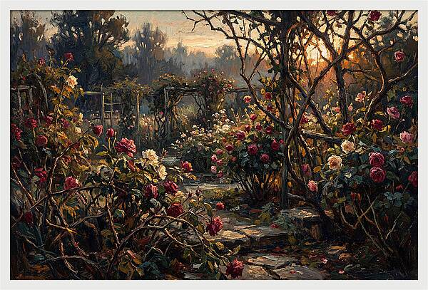 Fragrant Rose Garden At Dawn