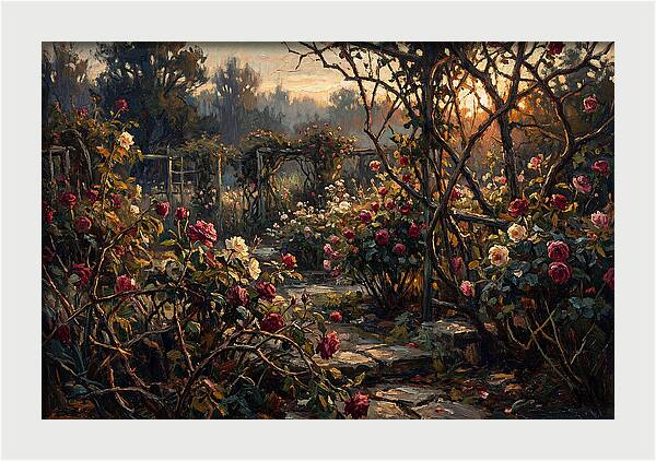Fragrant Rose Garden At Dawn