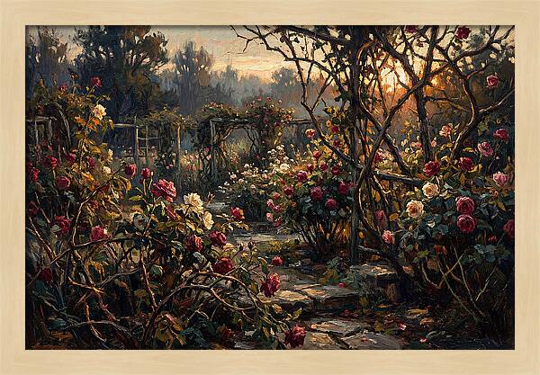 Fragrant Rose Garden At Dawn