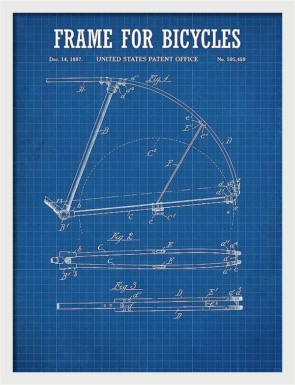 Frame For Bicycles Blueprint Patent Us595459a