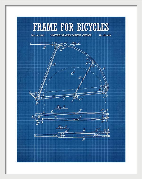 Frame For Bicycles Blueprint Patent Us595459a