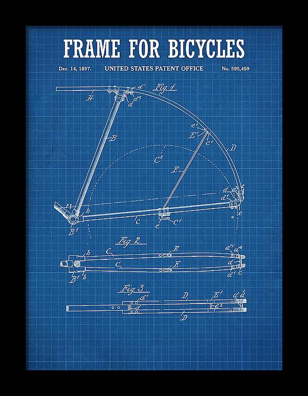 Frame For Bicycles Blueprint Patent Us595459a