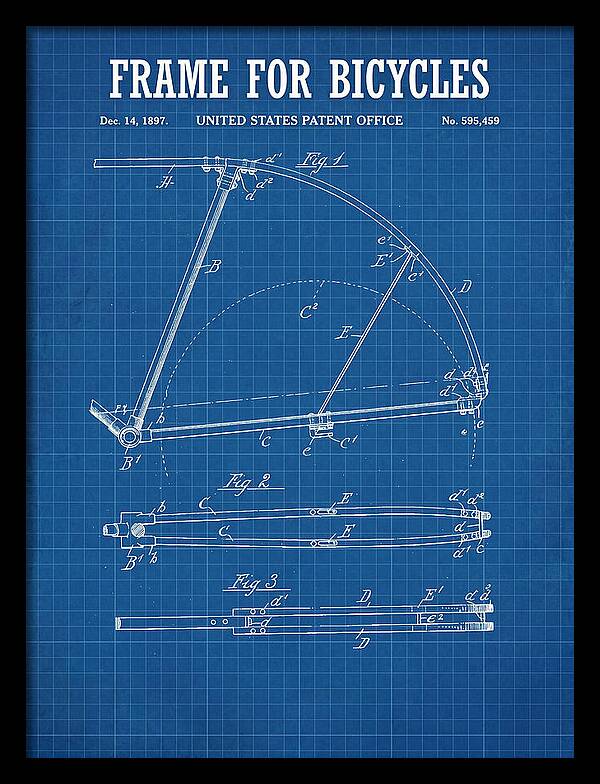 Frame For Bicycles Blueprint Patent Us595459a