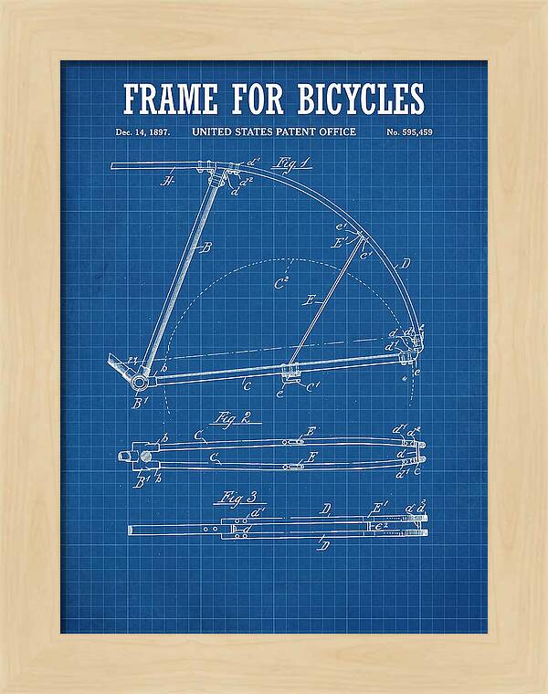 Frame For Bicycles Blueprint Patent Us595459a