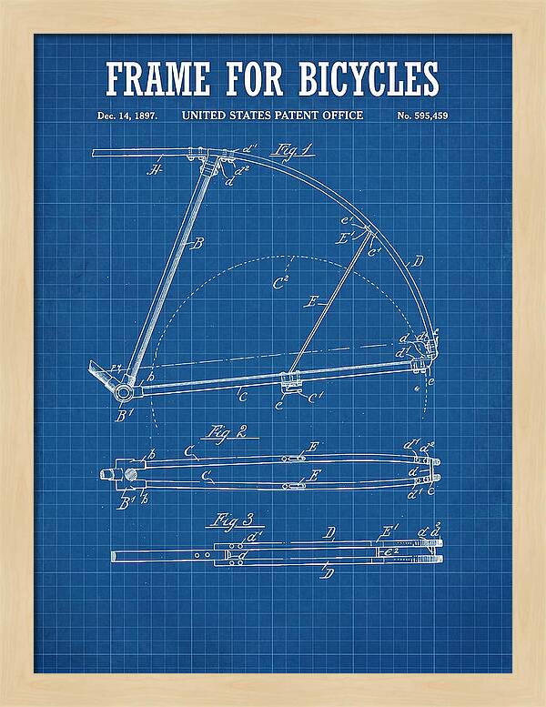 Frame For Bicycles Blueprint Patent Us595459a