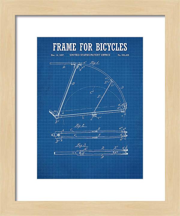 Frame For Bicycles Blueprint Patent Us595459a