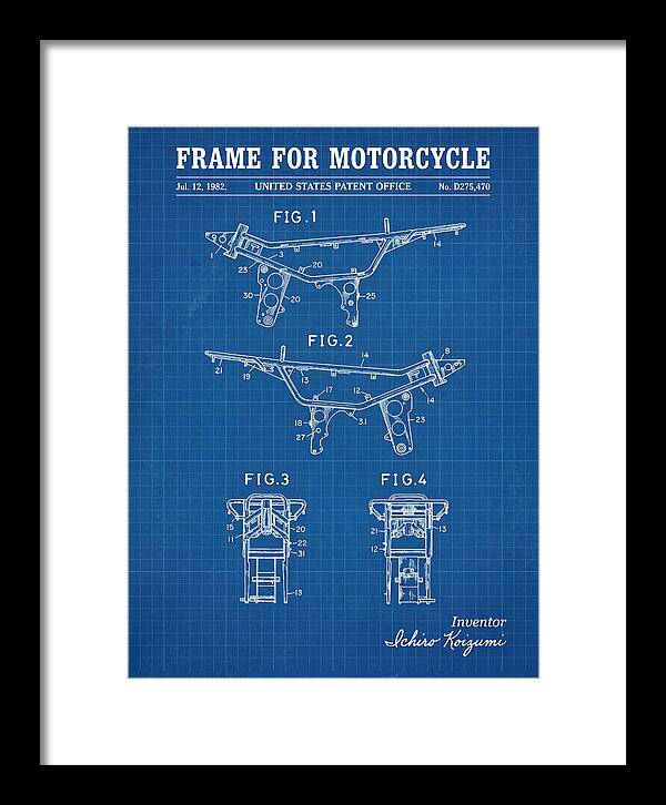 Frame For Motorcycle Blueprint Patent Usd275470s