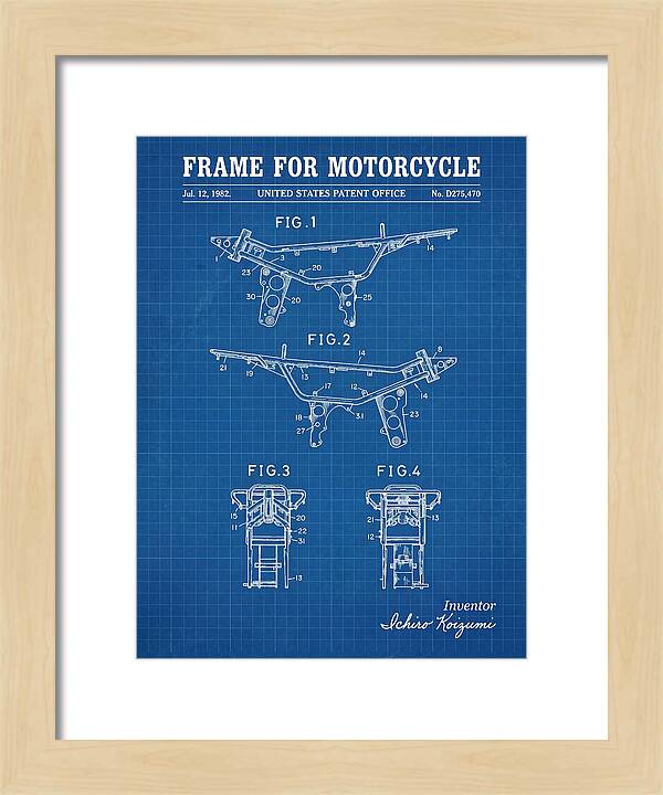 Frame For Motorcycle Blueprint Patent Usd275470s