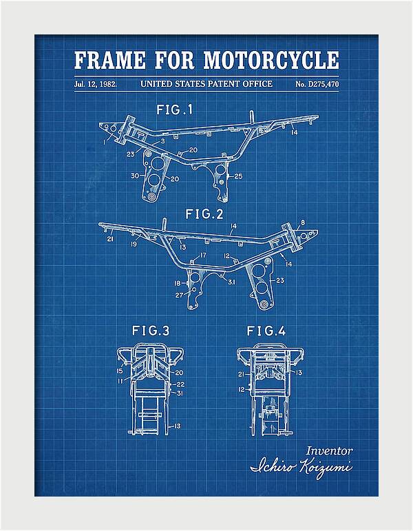 Frame For Motorcycle Blueprint Patent Usd275470s