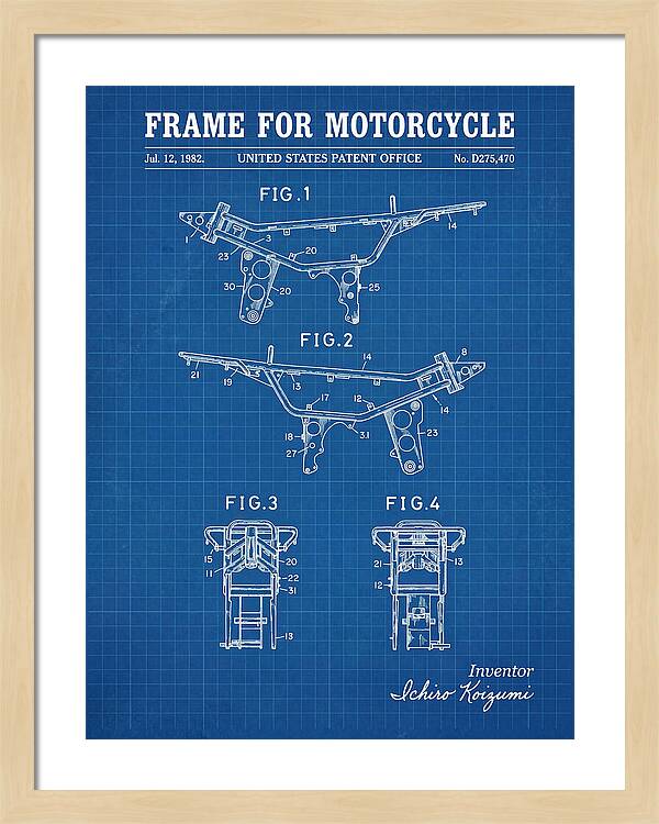 Frame For Motorcycle Blueprint Patent Usd275470s