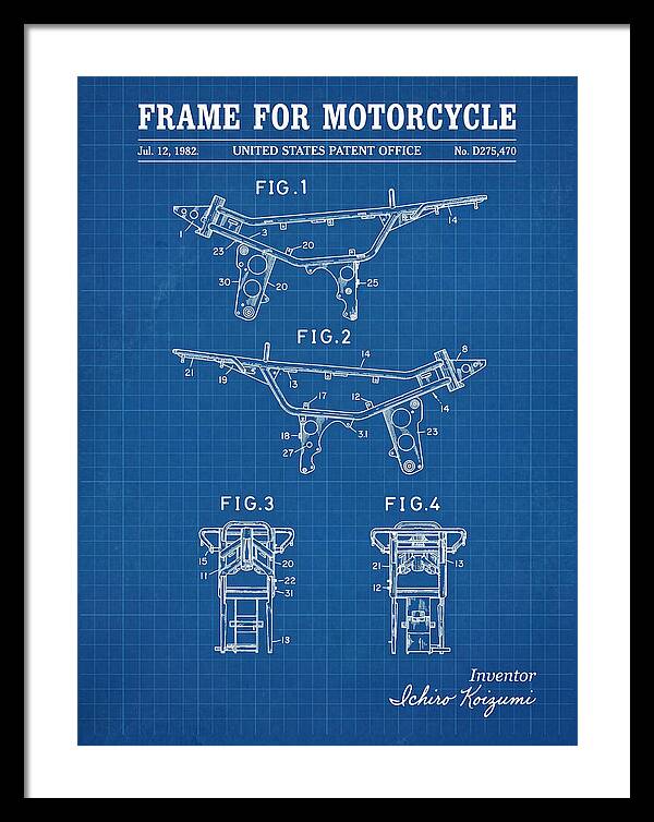 Frame For Motorcycle Blueprint Patent Usd275470s