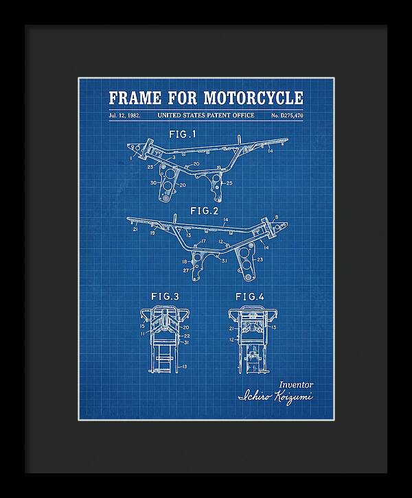Frame For Motorcycle Blueprint Patent Usd275470s