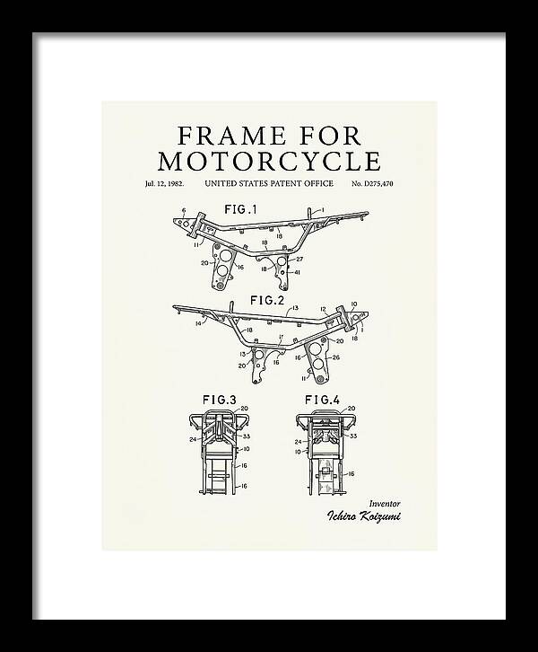 Frame For Motorcycle Minimalist Patent Usd275470s