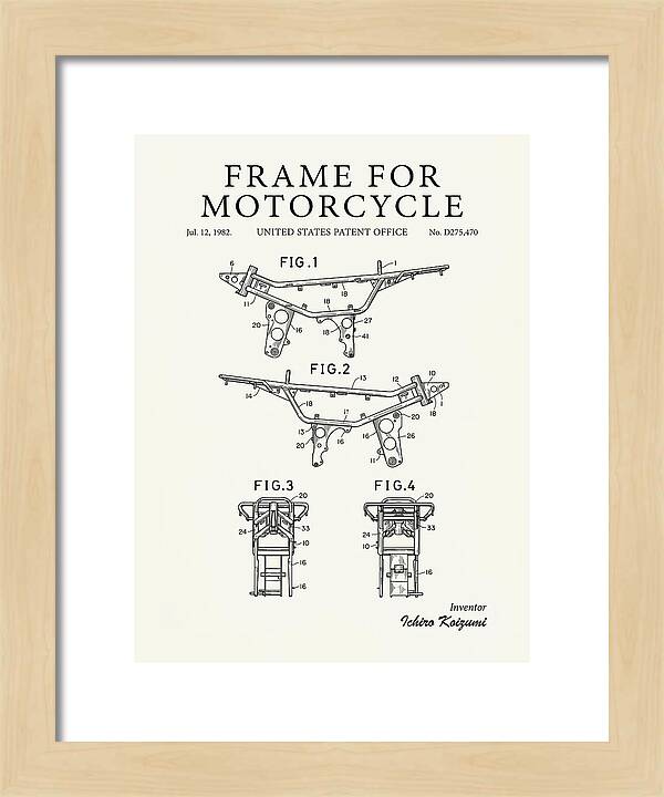 Frame For Motorcycle Minimalist Patent Usd275470s