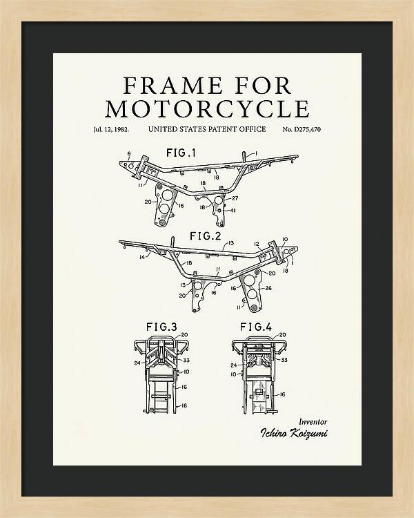 Frame For Motorcycle Minimalist Patent Usd275470s