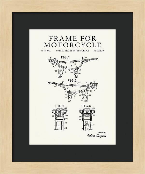 Frame For Motorcycle Minimalist Patent Usd275470s