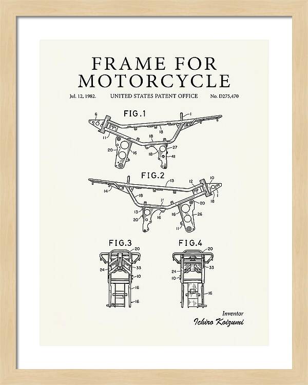 Frame For Motorcycle Minimalist Patent Usd275470s