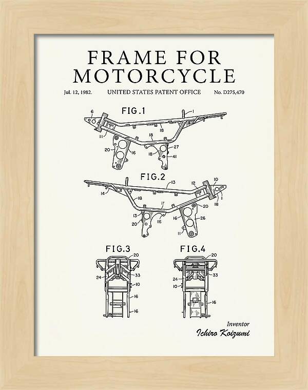 Frame For Motorcycle Minimalist Patent Usd275470s
