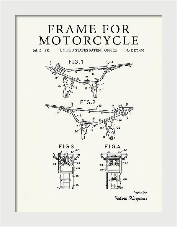 Frame For Motorcycle Minimalist Patent Usd275470s