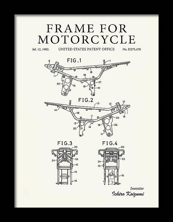 Frame For Motorcycle Minimalist Patent Usd275470s