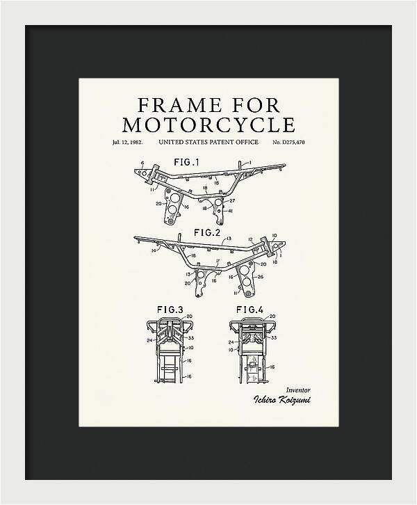 Frame For Motorcycle Minimalist Patent Usd275470s