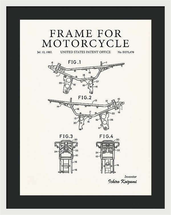 Frame For Motorcycle Minimalist Patent Usd275470s