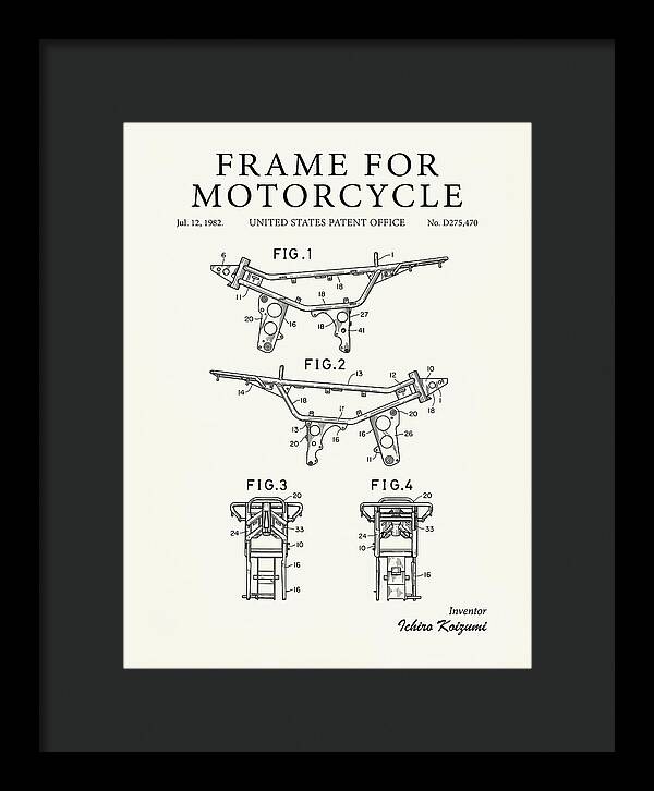 Frame For Motorcycle Minimalist Patent Usd275470s