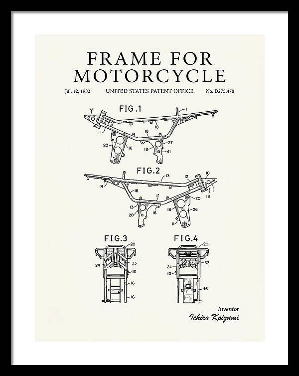 Frame For Motorcycle Minimalist Patent Usd275470s