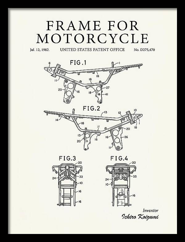 Frame For Motorcycle Minimalist Patent Usd275470s