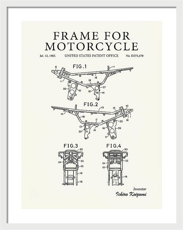 Frame For Motorcycle Minimalist Patent Usd275470s