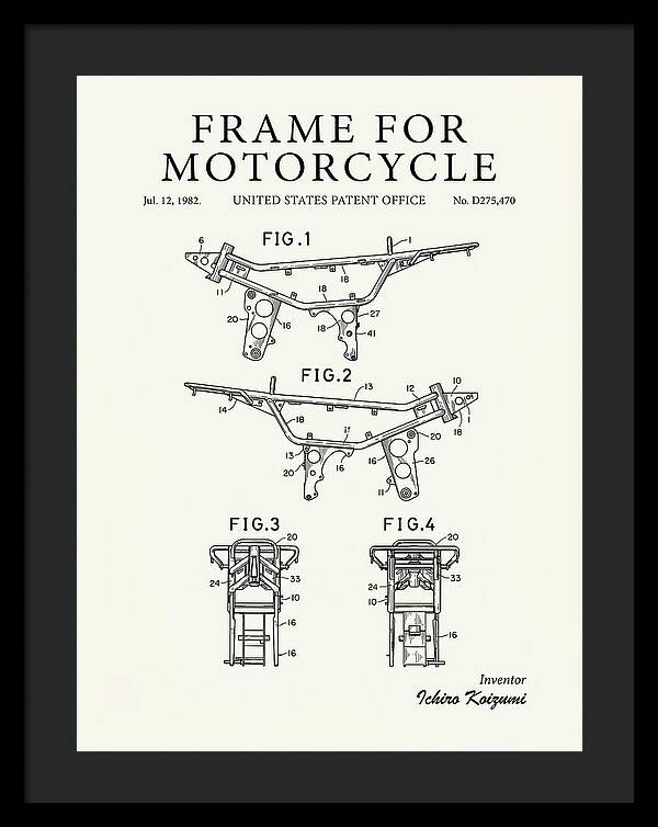 Frame For Motorcycle Minimalist Patent Usd275470s