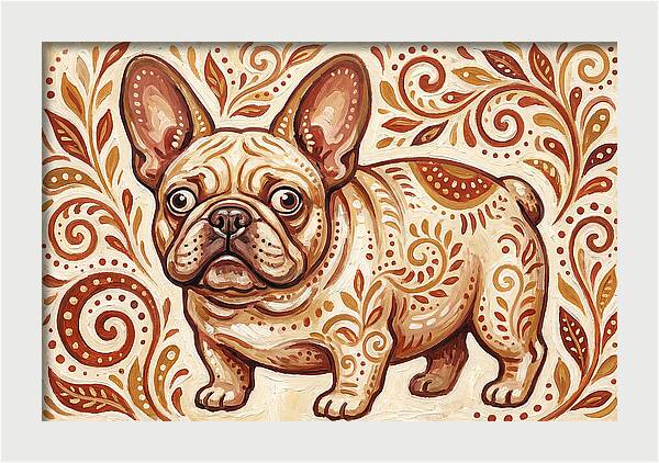French Bulldog Folk Art