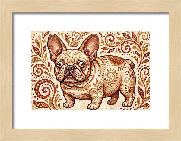 French Bulldog Folk Art