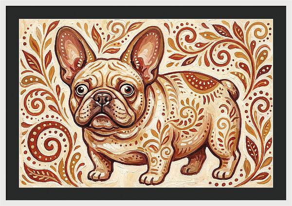 French Bulldog Folk Art