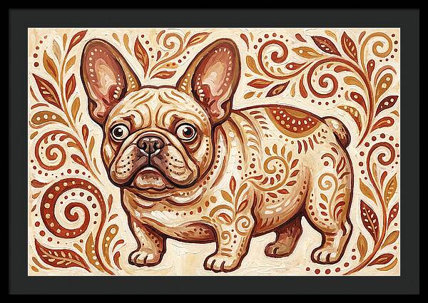 French Bulldog Folk Art