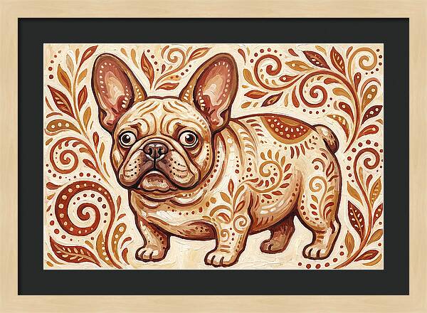 French Bulldog Folk Art