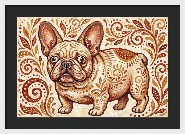 French Bulldog Folk Art