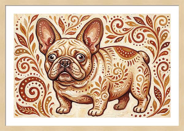French Bulldog Folk Art