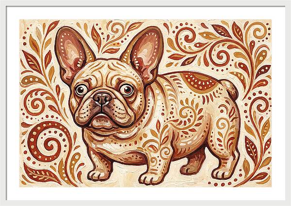 French Bulldog Folk Art
