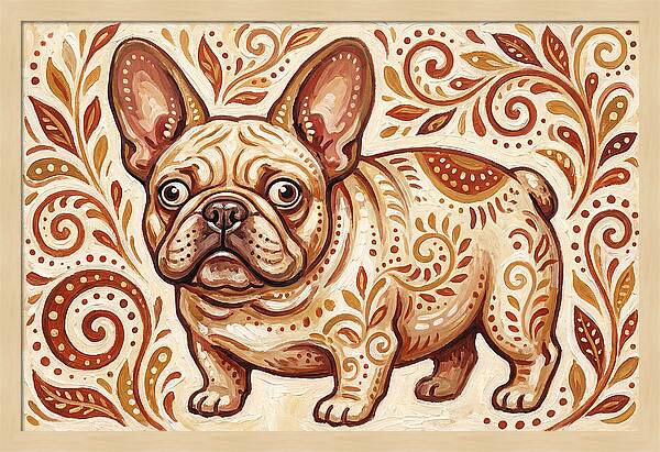 French Bulldog Folk Art
