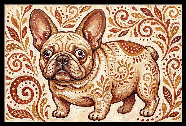 French Bulldog Folk Art