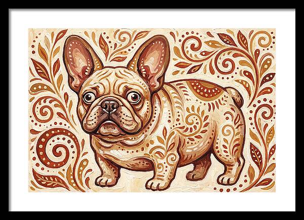 French Bulldog Folk Art