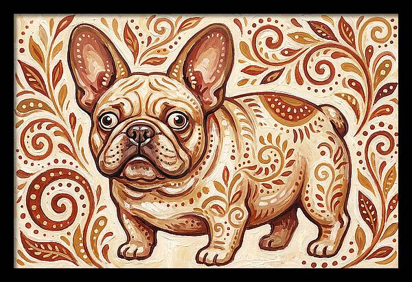 French Bulldog Folk Art