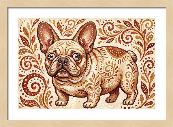 French Bulldog Folk Art