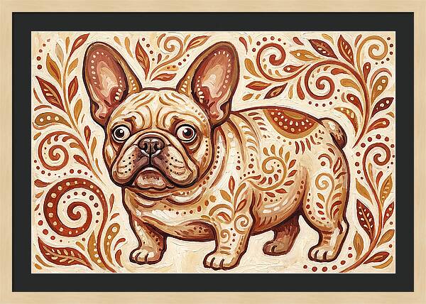 French Bulldog Folk Art
