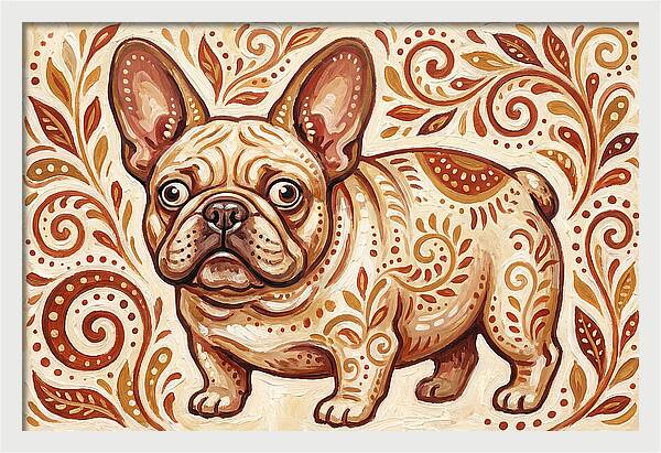 French Bulldog Folk Art