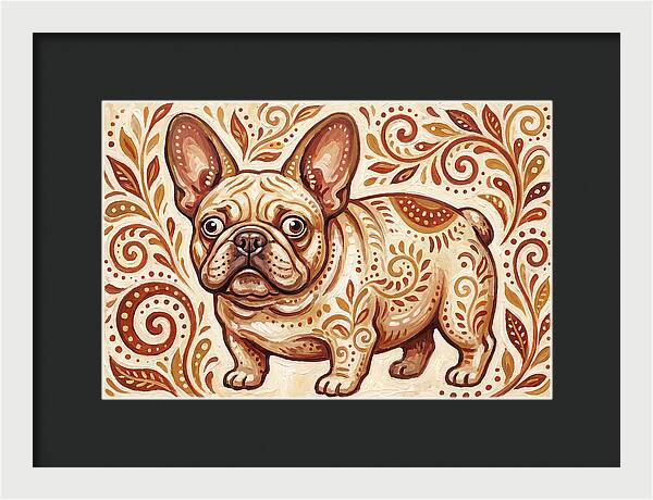 French Bulldog Folk Art