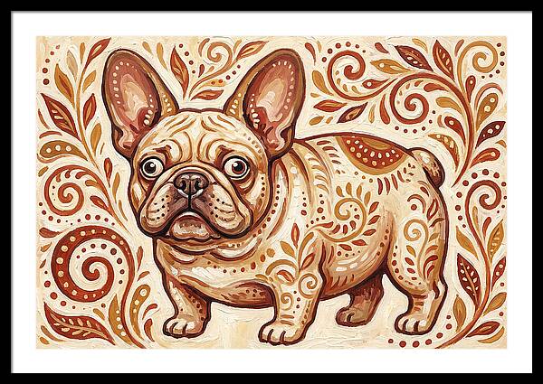 French Bulldog Folk Art