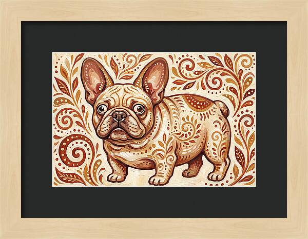 French Bulldog Folk Art
