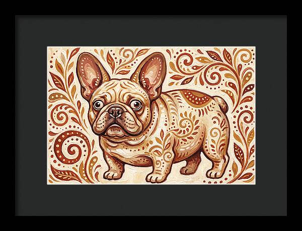 French Bulldog Folk Art